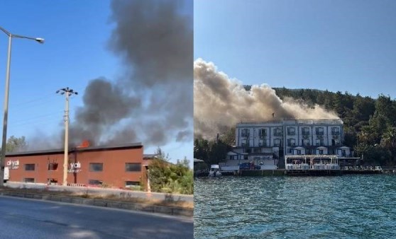 Bodrum da otel yangını: 2 kişi mahsur kaldı!